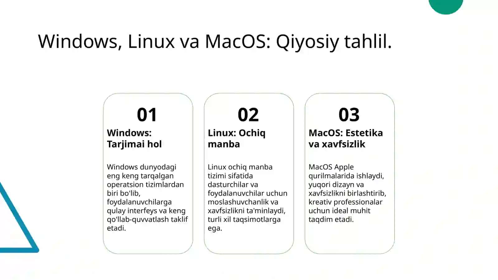 Zamonaviy operatsion tizimlarning turlari 4