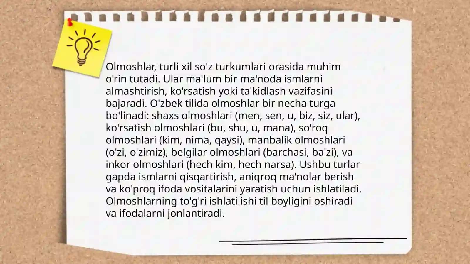 Olmoshning xususiyatlari va turlari 4