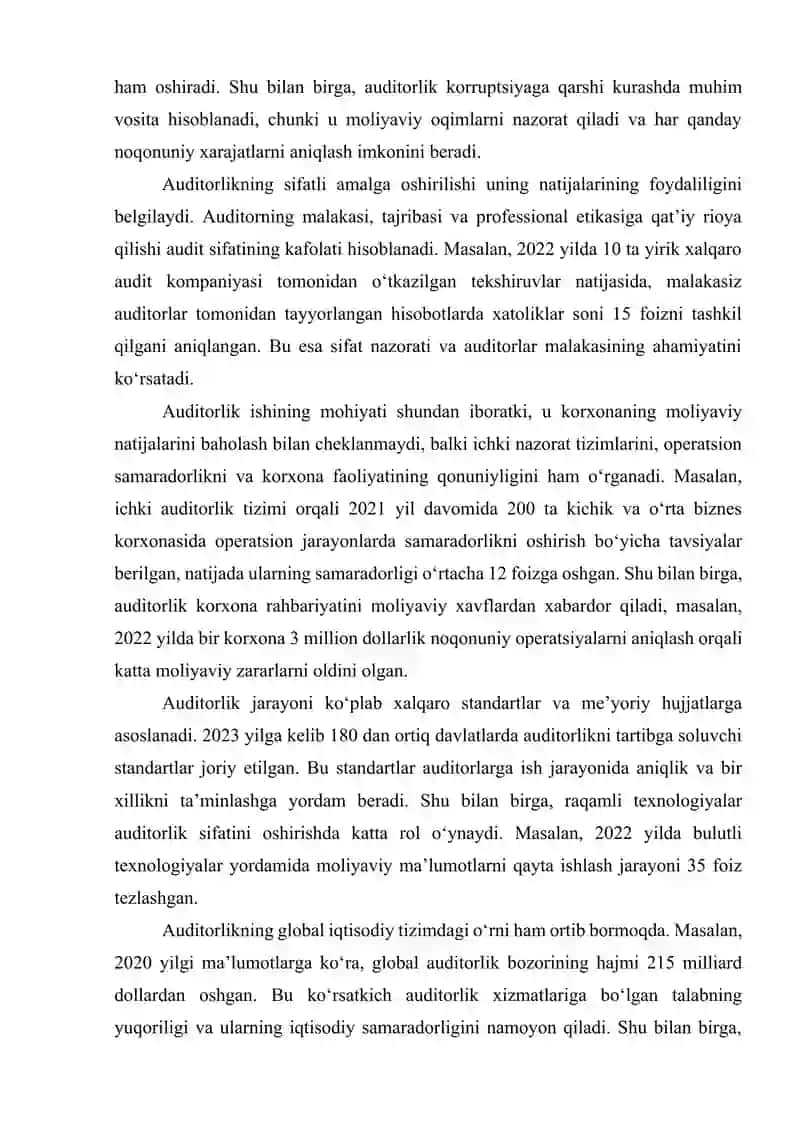 Auditorlik tekshiruvlari ish sifatini nazorat qilish yoʻllari 4