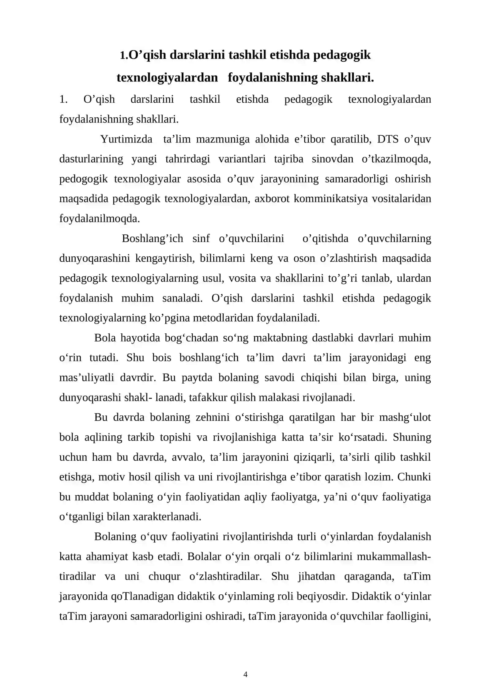 Boshlang’ich sinf o’qish darsini yangi pedagogik texnologiyalar orqali tashkil etishda o’quvchilarga grammatik tushunchalarni o’rgatish usullari 4