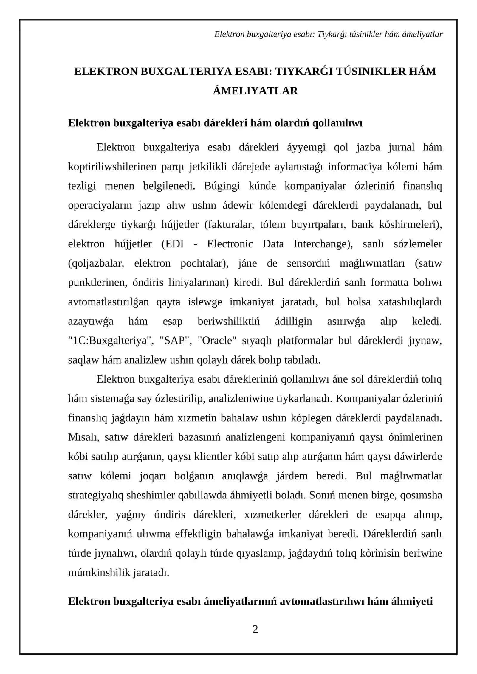 Buxgalteriya esabınıń elektron baǵdarlaması 4