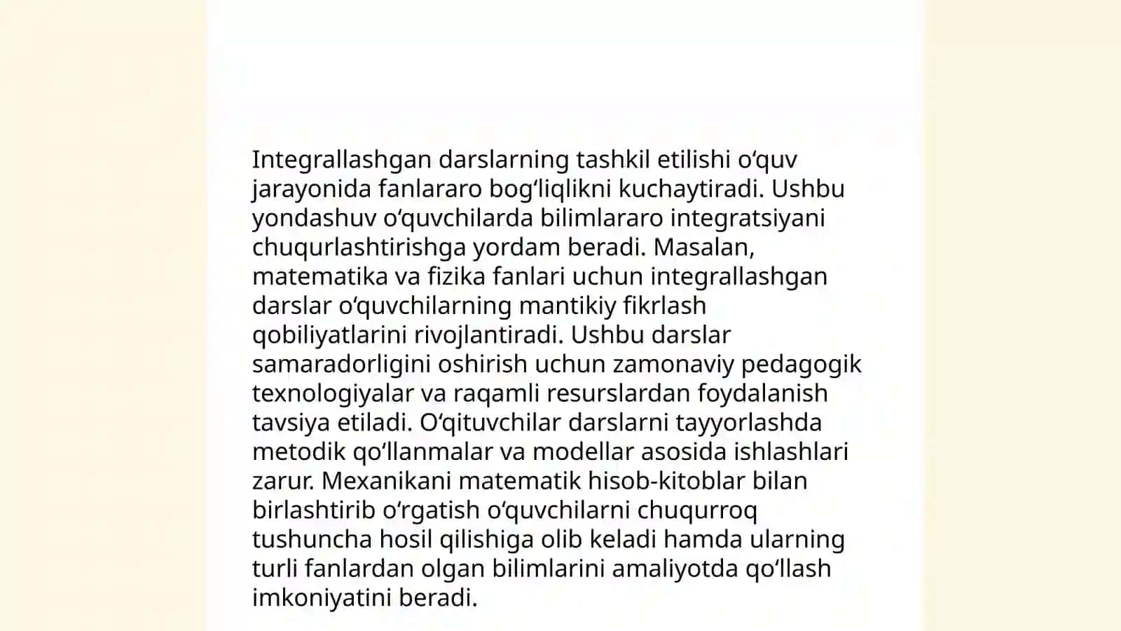 Musiqa faoliyatlarida integrallashgan faoliyatlarni tashkil etishining afzalliklari va yuzaga keladigan qiyinchiliklar 4
