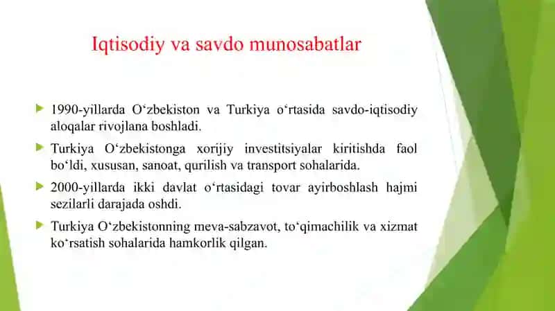 ISLOM KARIMOV DAVRIDA O’ZBEKISTON - TURKIYA MUNOSABATLARI 4