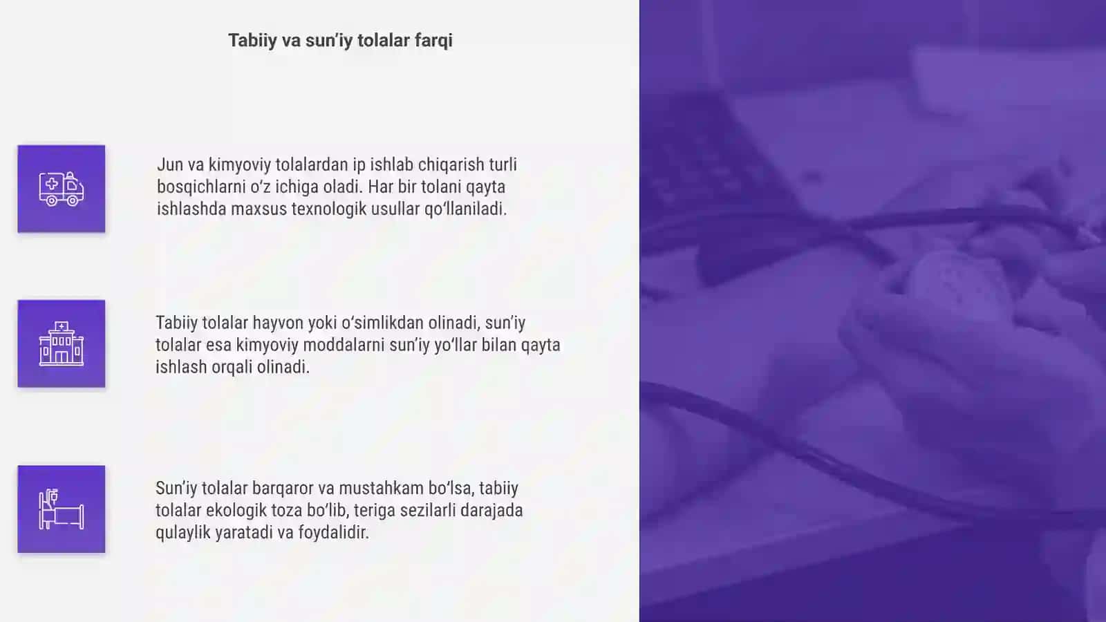 Jun va kimyoviy tolalardan ip ishlab chiqarish 4