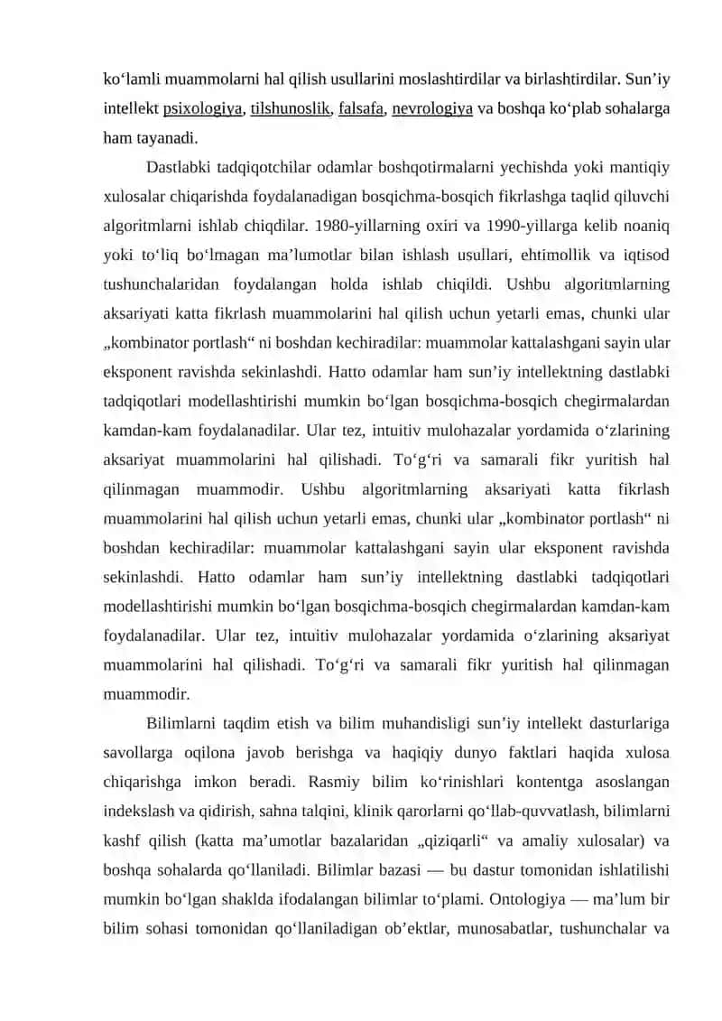 Odamlar kabi fikrlaydigan tizimlar 4