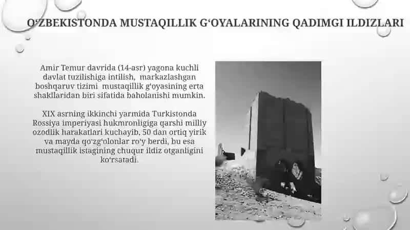 Ózbekistonda mustaqillik gʻoyalarining tarixiy asoslari 4