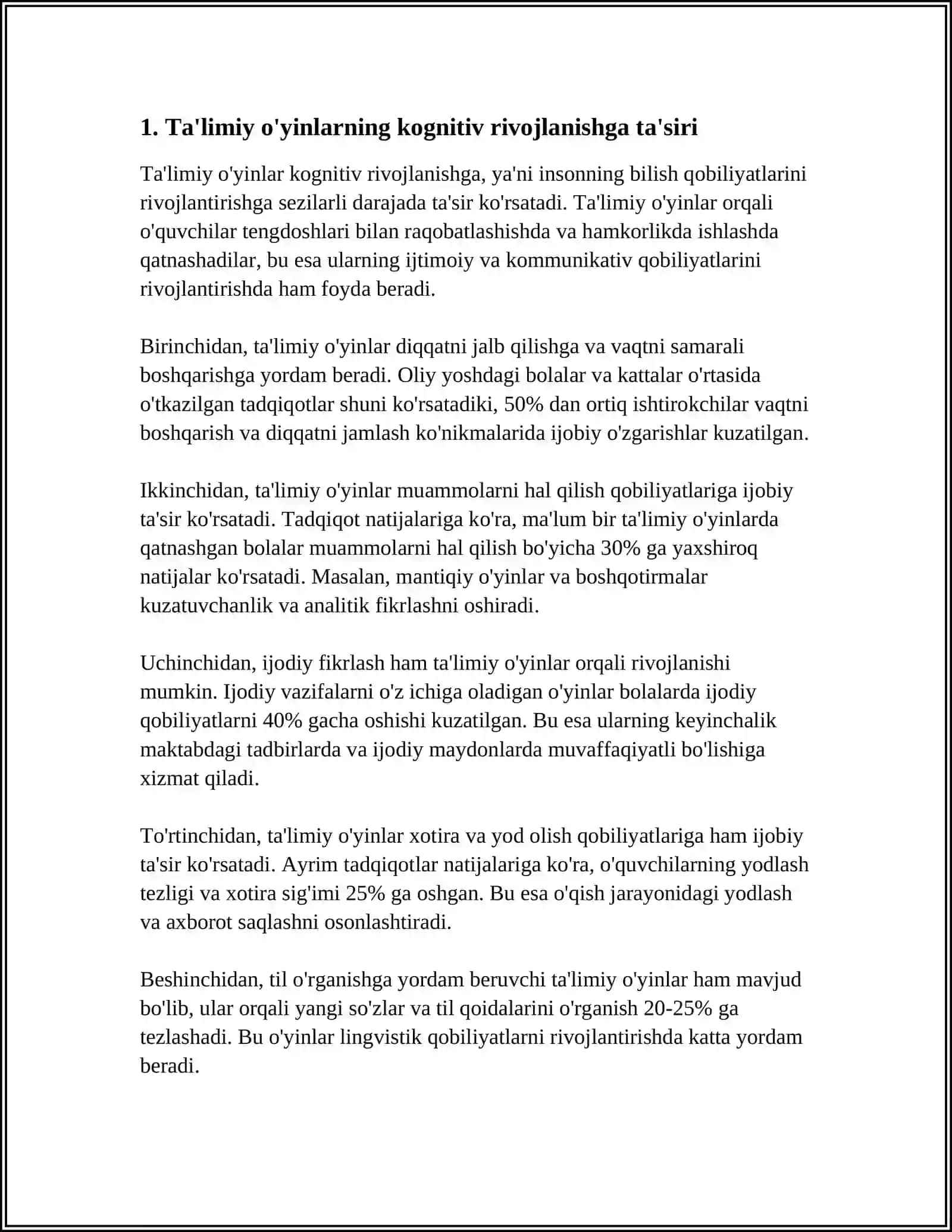 BOLALAR RIVOJLANISHI UCHUN TAʼLIMIY OʻYINLARNING ROLI 4