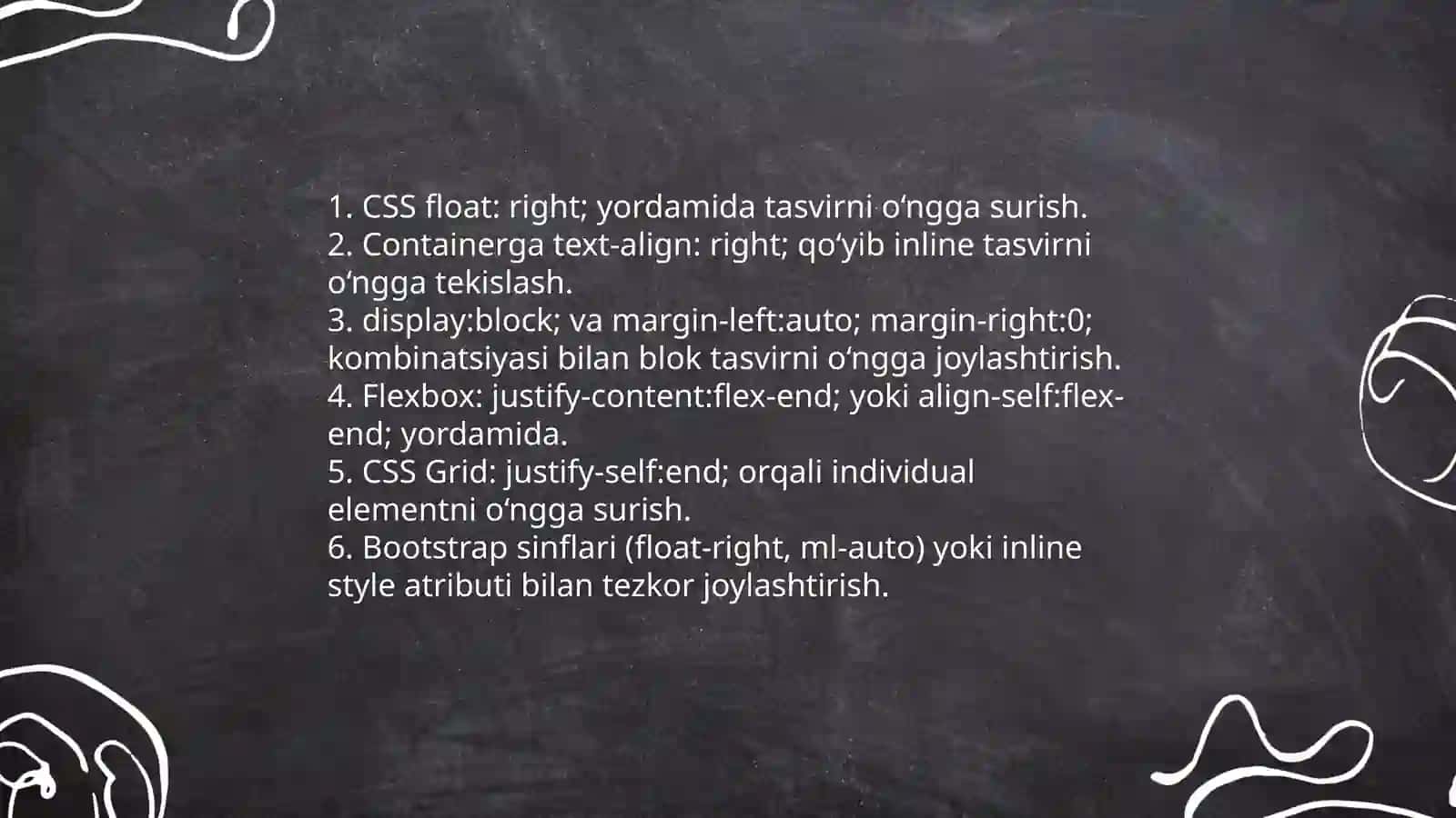 Tasvirni aniq joylashtirish tasvirni tomonlariga 4