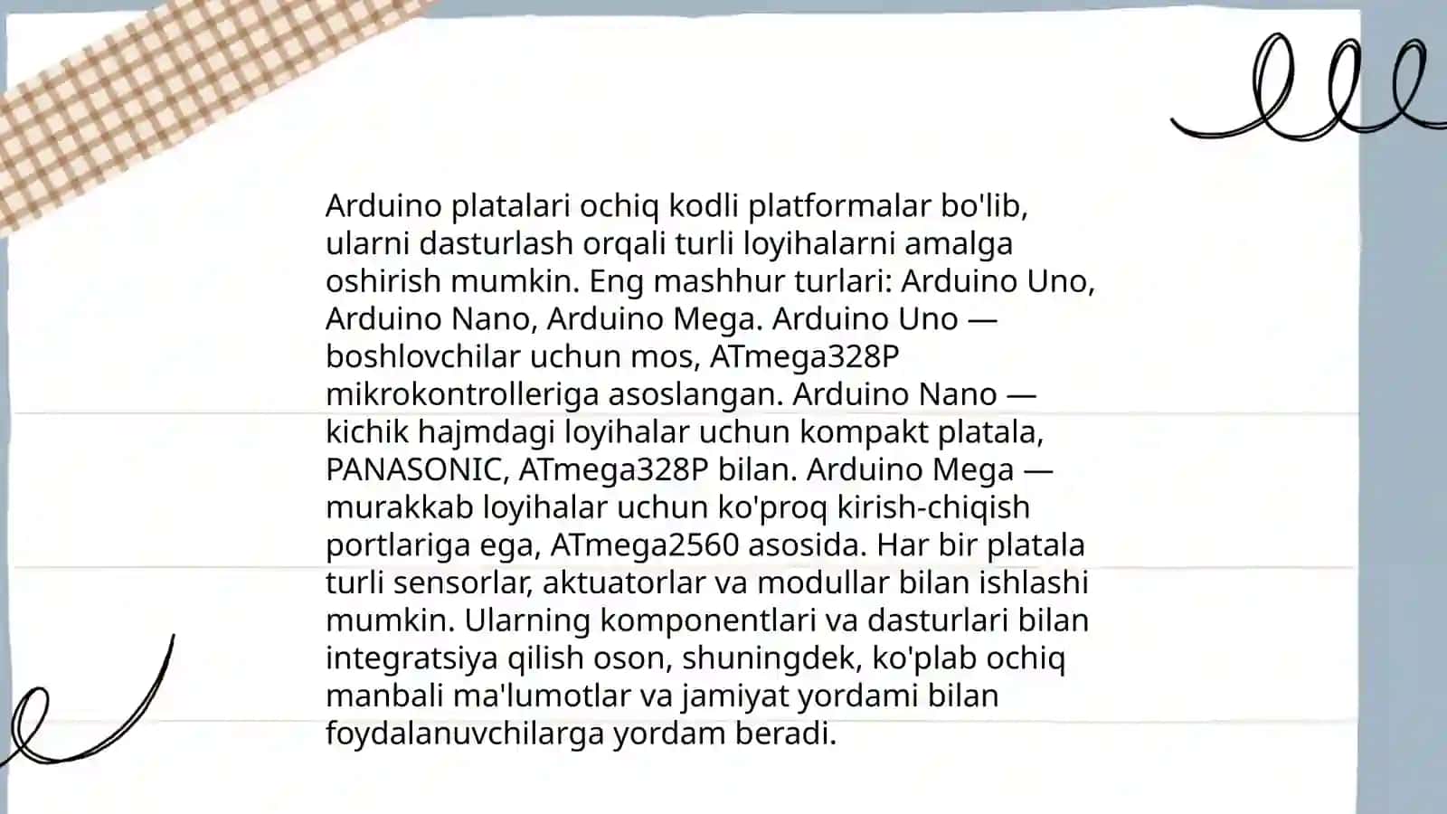 Arduino palatalarning turlari va ularning qoʻllanilishi 4