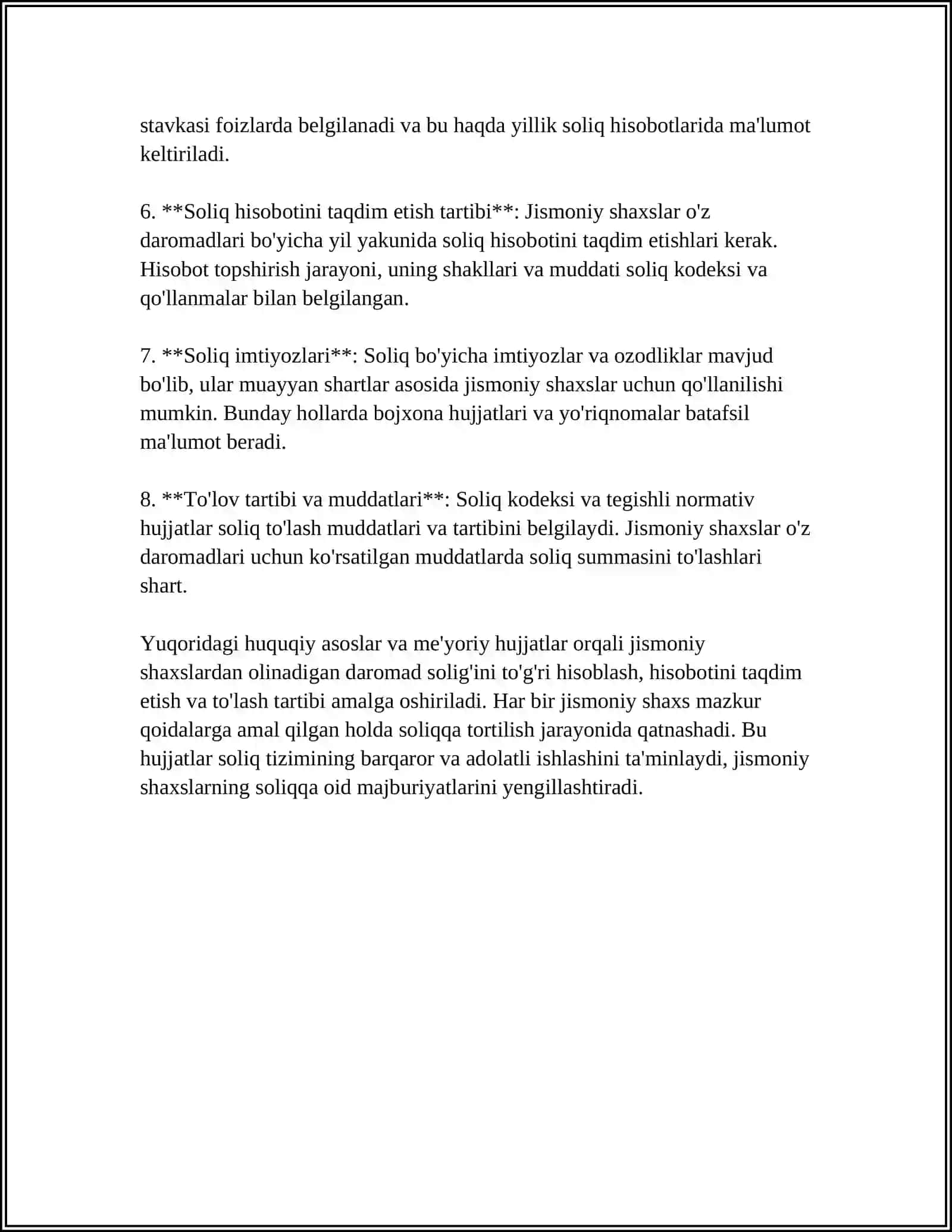 Jismoniy shaxslardan olinadigan daromad solig'i huquqiy asoslari 4