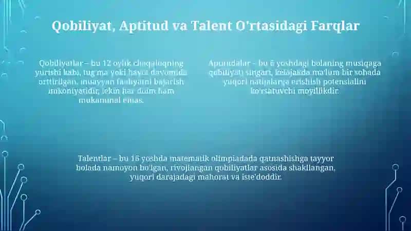 Qobiliyatlar, Aptitudalar va Talentlar: Ta'riflar va Farqlar 4