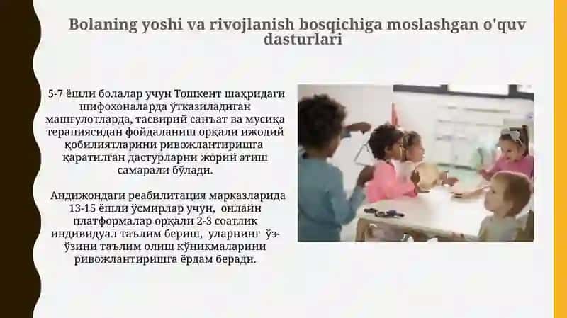 Davolash Muassasalarida Uzoq Muddat Davolanayotgan Bolalar Uchun O'quv Muhitini Yaratish 4