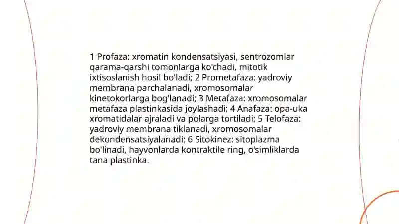 Hujayraning o'sishi, ixtisoslashuvini o'rganish 4