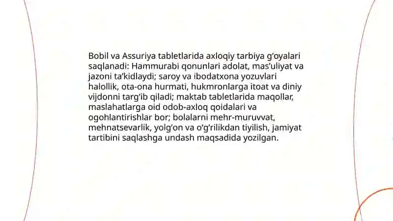 Eng qadimgi yozma manbalarda ta'lim tarbiyaga oid fikrlari 4