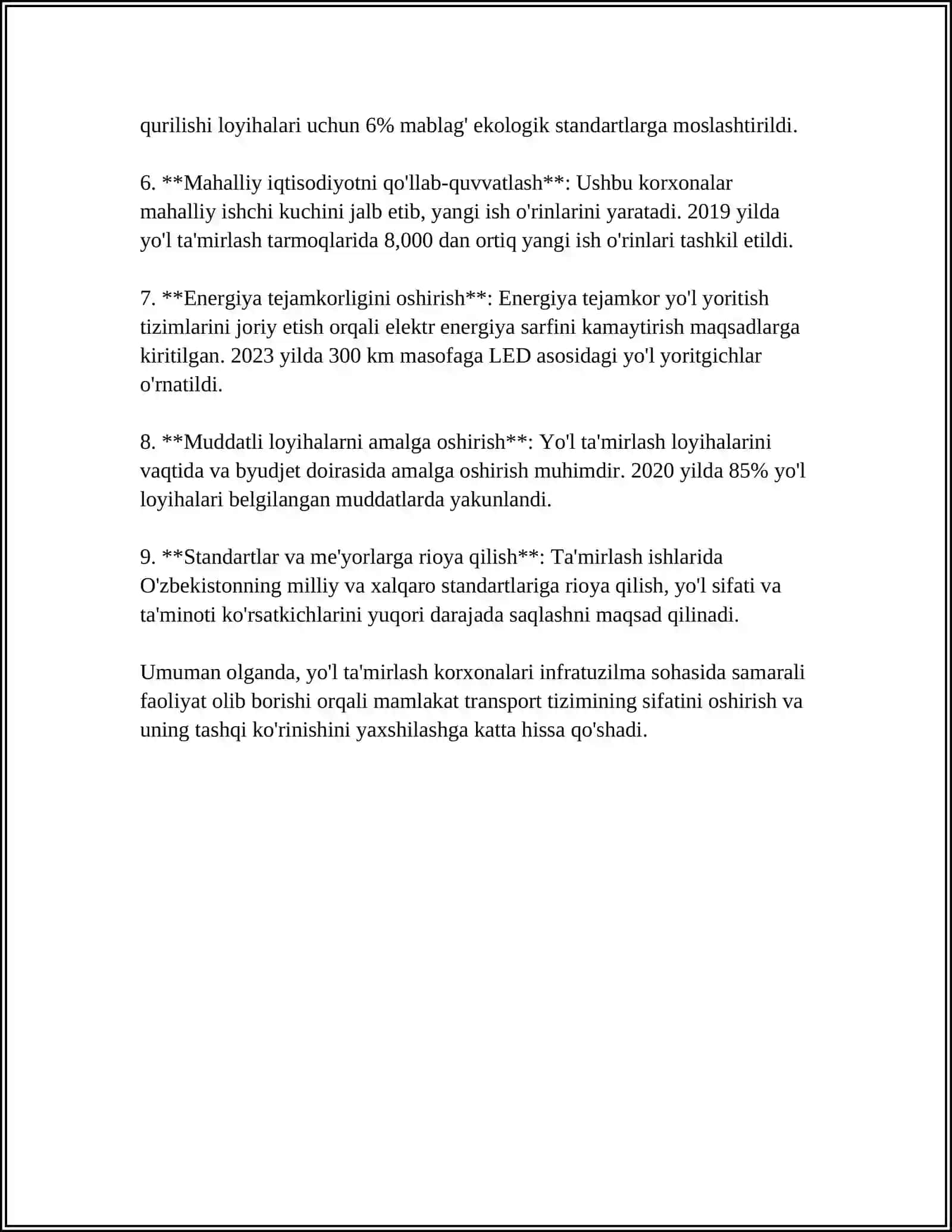 AVTOMOBIL YO'LLARINI TA'MIRLASH VA SAQLASH KORXONALARINING ASOSIY VAZIFALARI VA ULARNING STRUKTURASI 4