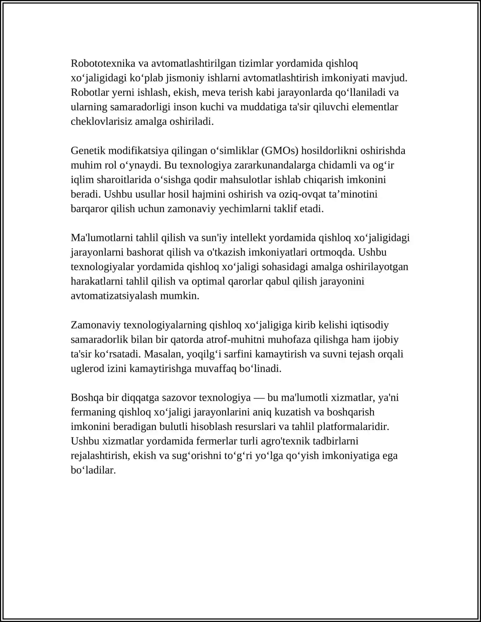 JAHON QISHLOQ XO‘JALIGI RIVOJLANISH TENDENSIYALARI 4