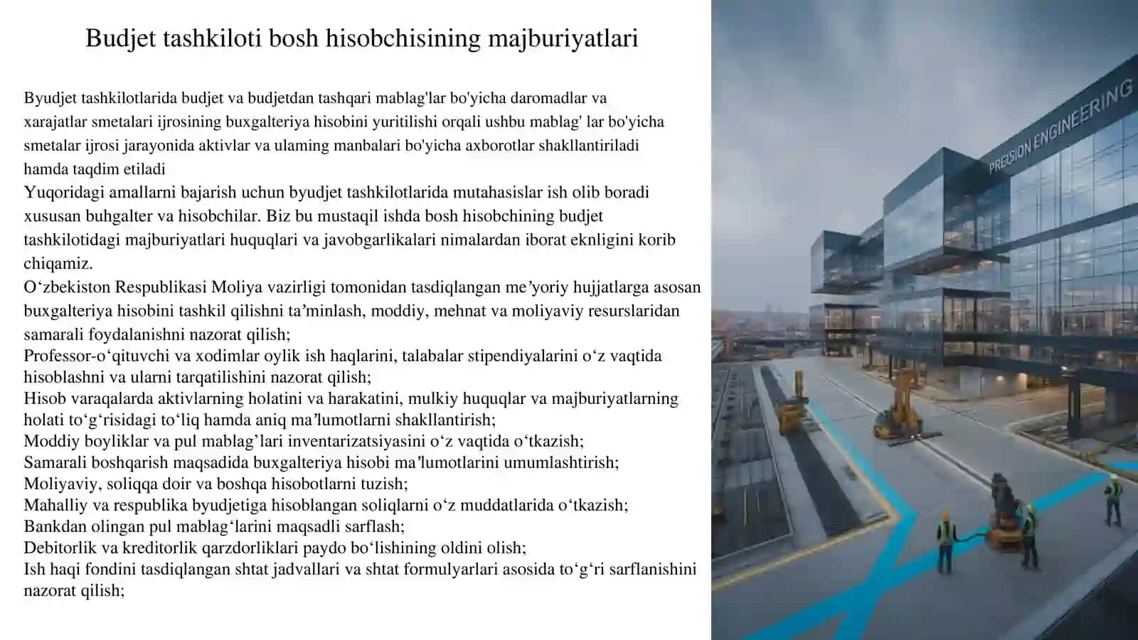 Budjet tashkiloti bosh hisobchisining majburiyatlari, huquqlari va javobgarligi 4