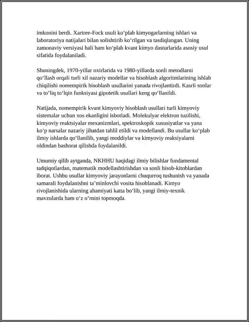 Nomempirik kvant kimyoviy hisoblash usullari 4