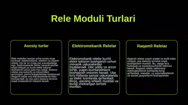 Rele moduli dasturiy boshqarish 4