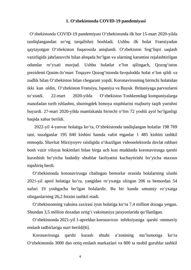Pandemiya sharoitida O’zbekistonda aholini ijtimoiy himoya qilish tizimi amal qilishining xususiyatlari 4