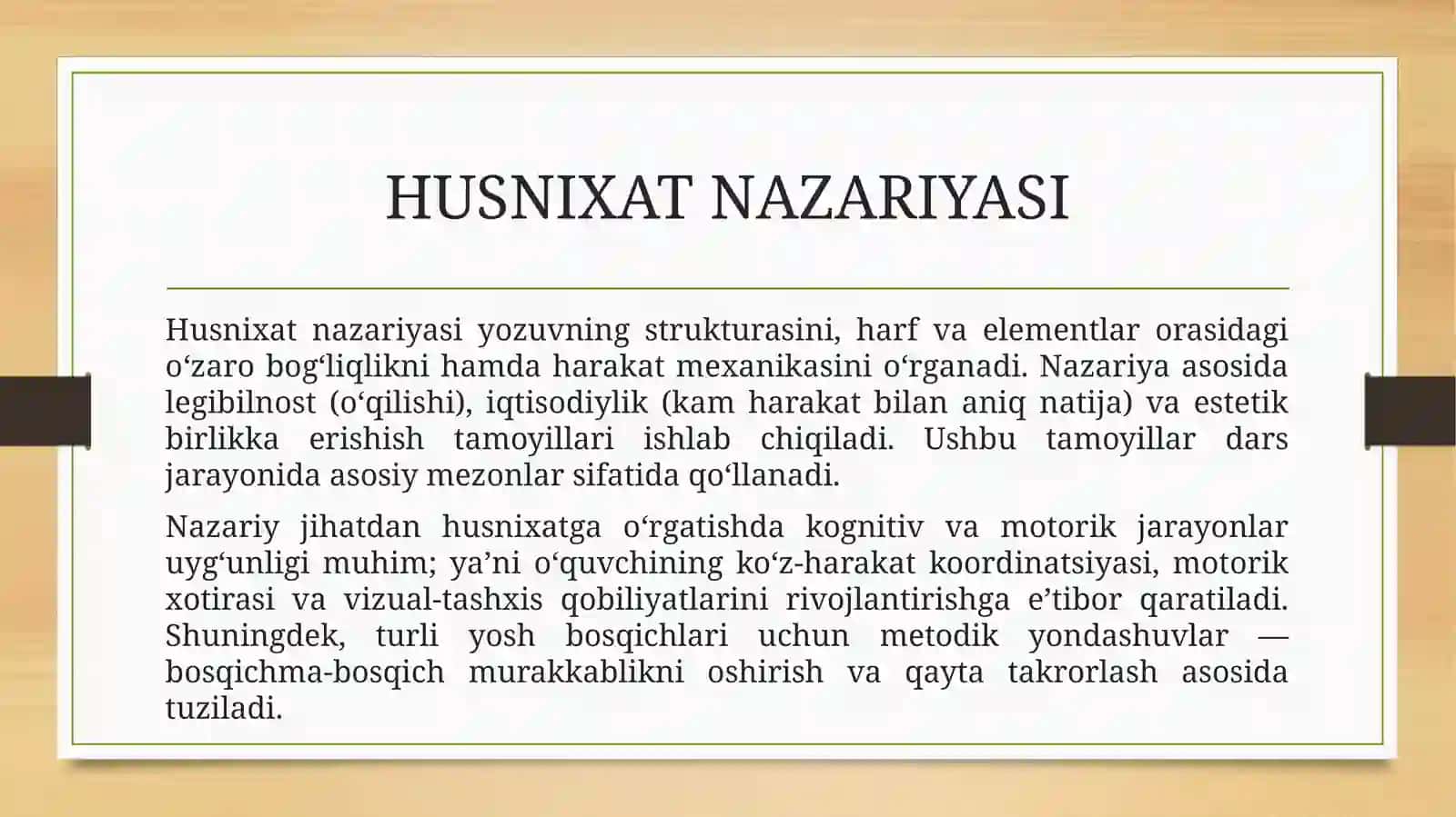 Husnixatga oʻrgatishning grafik talablari 4