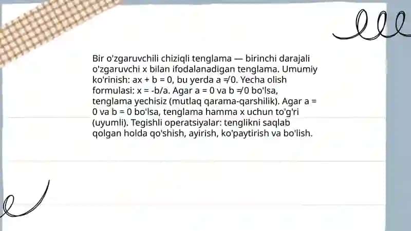 Tenglama 4