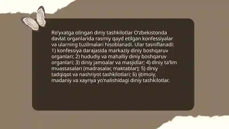 Oʻzbekistonda faoliyat yurituvchi diniy tashkilotlar 4