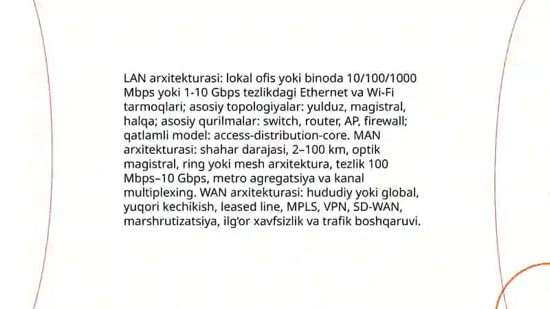 TARMOQ TEXNOLOGIYALARI VA INTERNET XIZMATLARI 4