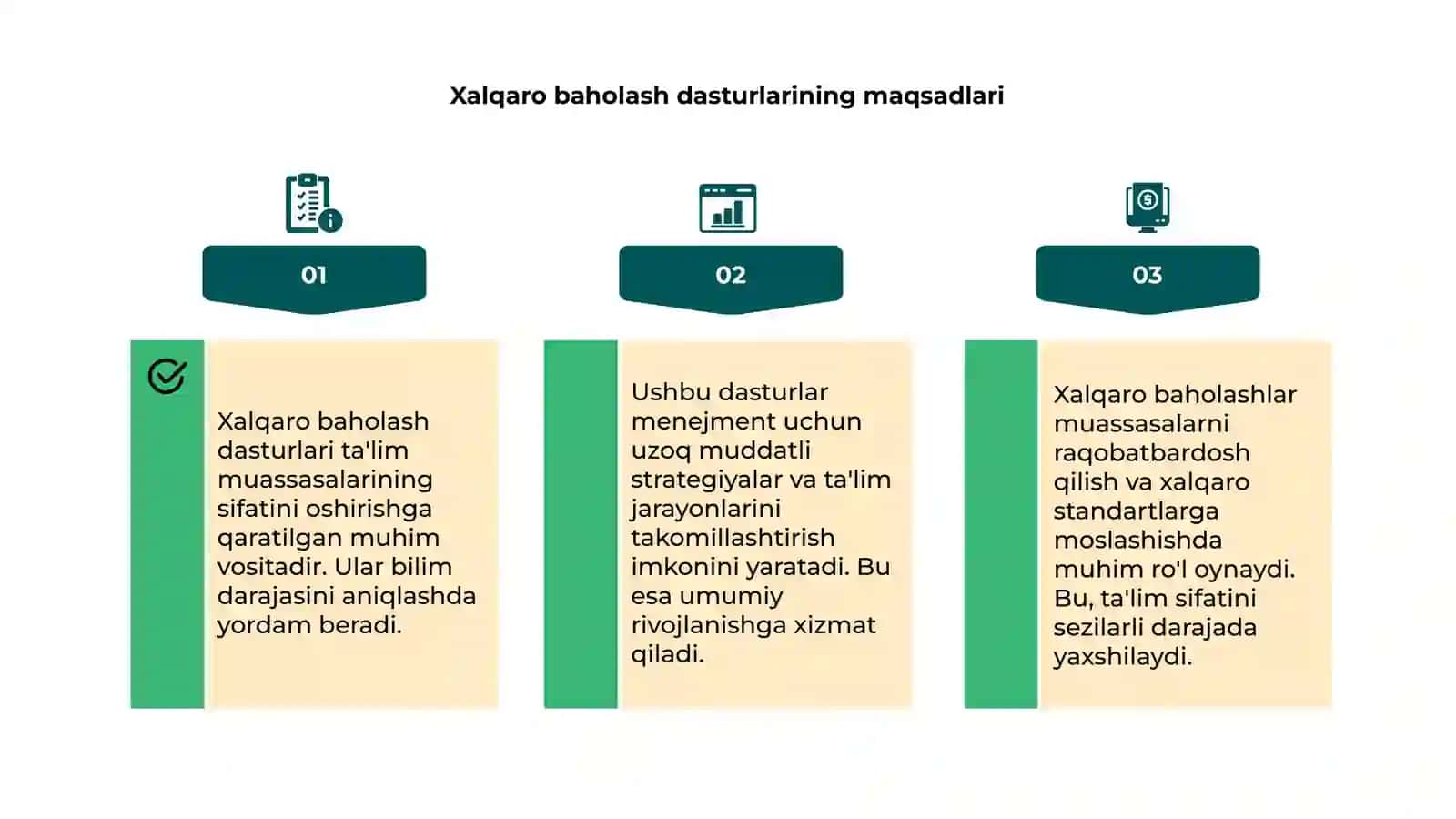 Ta'lim muassasi menejmenti xalqaro baholash dasturlari 4