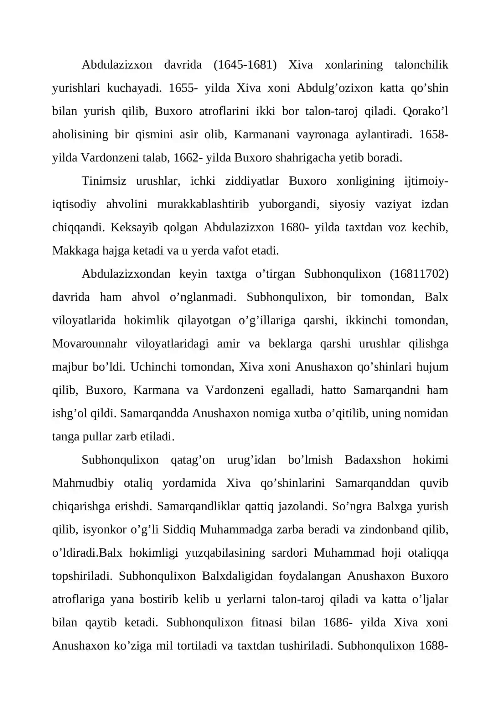 Ashtarxoniylar sulolasi davrida Buxoro xonligi (1601-1753 yillar) 4