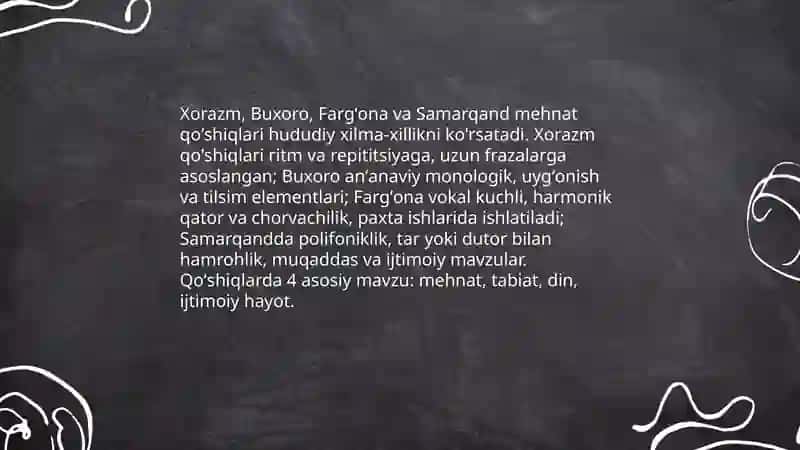 Oʻzbek xalq mehnat qoʻshiqlari 4