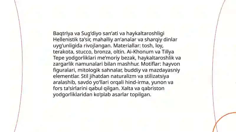 Qadimgi Baqtriya va Sugʻdiyonaning madaniyati 4