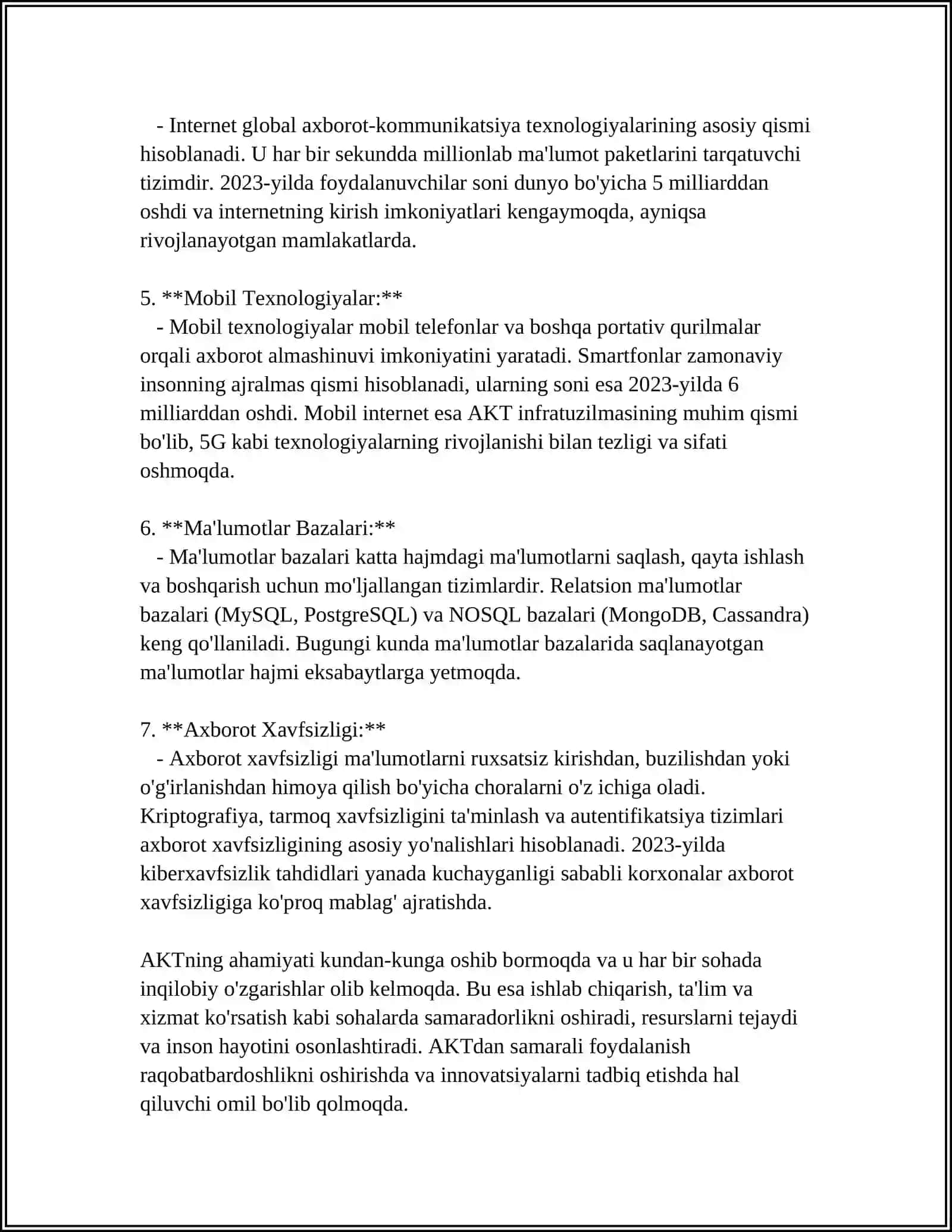 AKTning Asosiy Tushunchalari 4