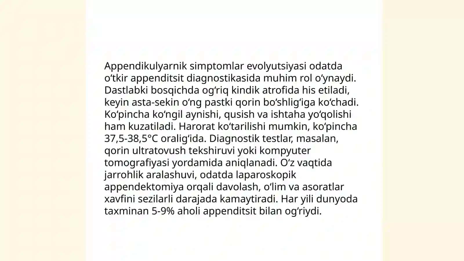 O'tkir appendisit atipik kechishi 4