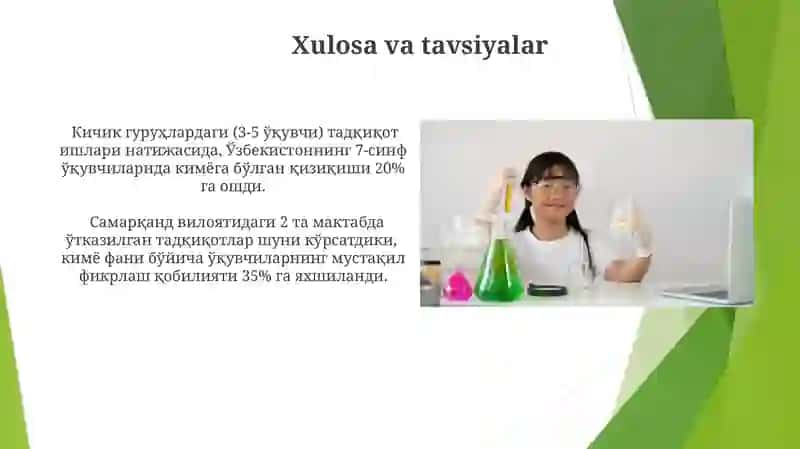 Kimyo darslarida soʻrovga asoslangan taʼlimdan foydalanish 4
