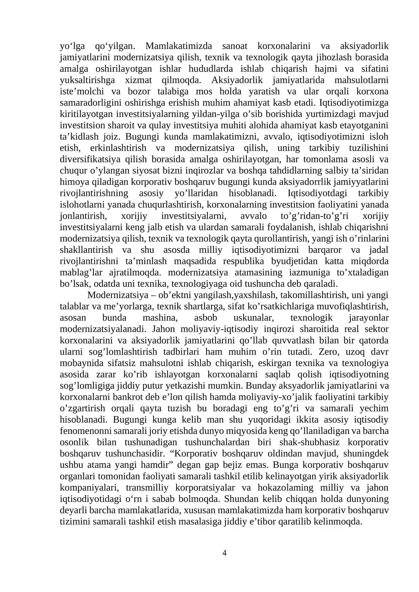 O'zbekiston sanoatida aktsionerlik korxonalarning roli va o'rni. 4
