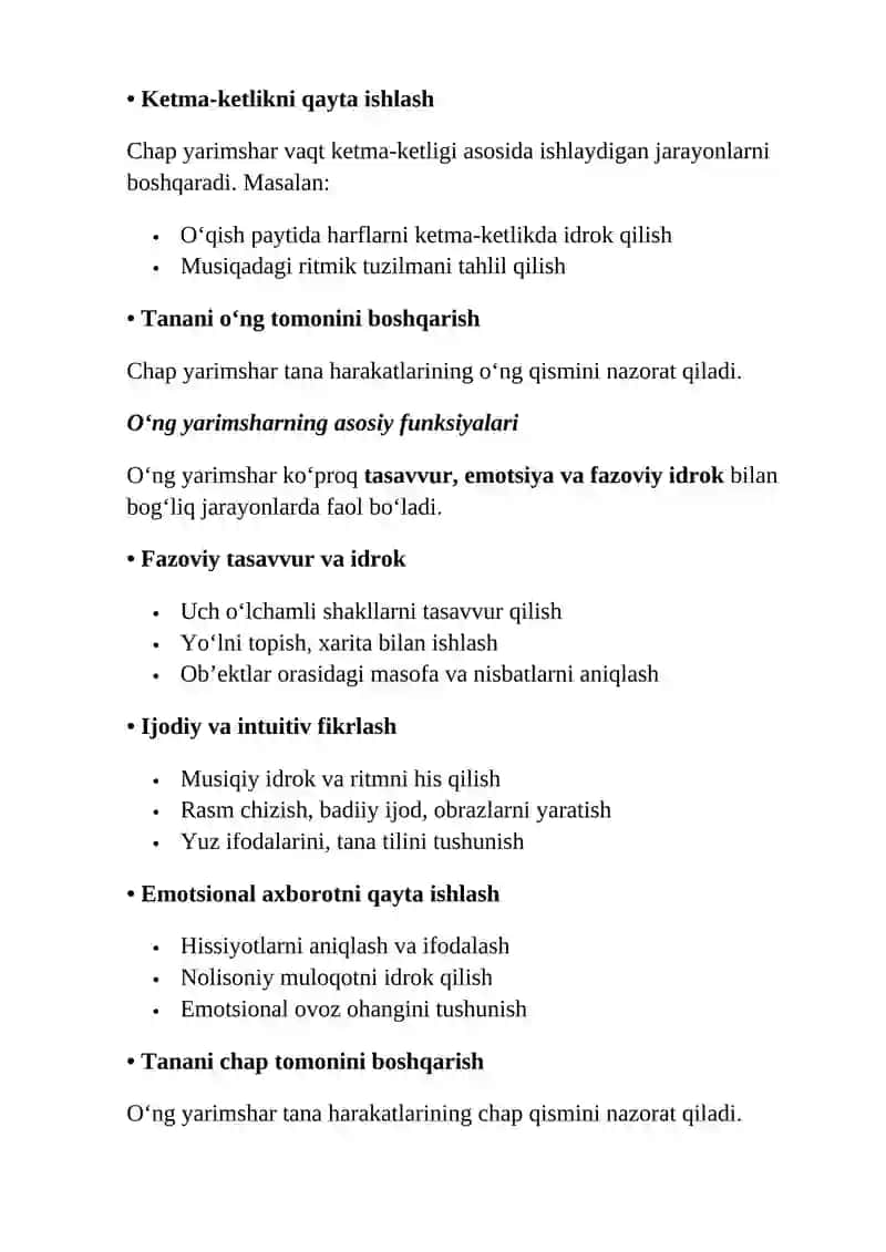 Maktabgacha ta’lim xususiy metodikasi fanidan “Yarimsharlar assimetriyasi tipining insonni gender xususiyatlariga bog‘liqligi” Referati 4