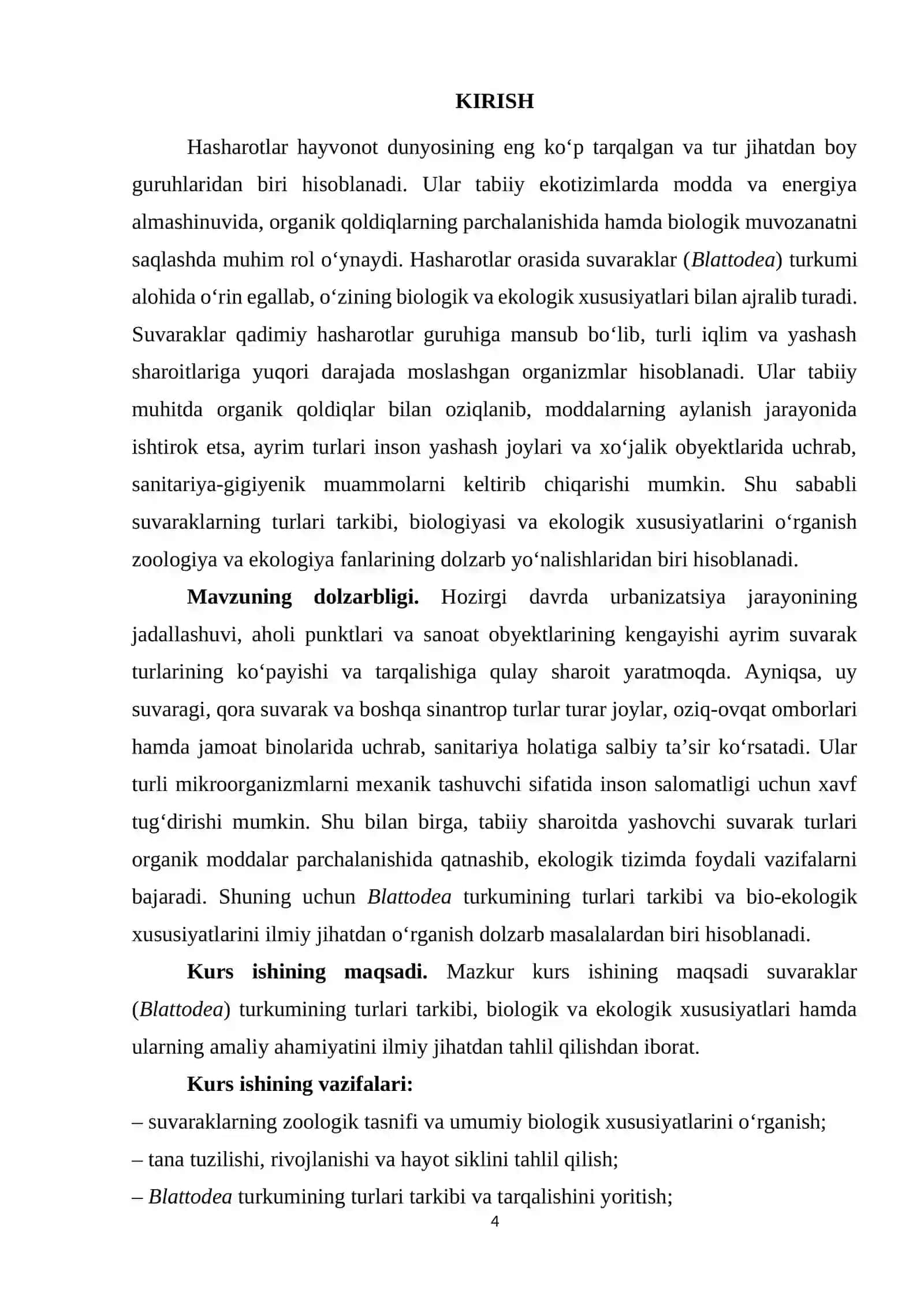 Suvaraklar (Blottodea) turkumining turlari tarkibi va bio-ekologiyasi 4