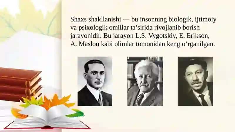Shaxs shakllanishining turli bosqichlarida kasbiy o'zlikni anglash 4