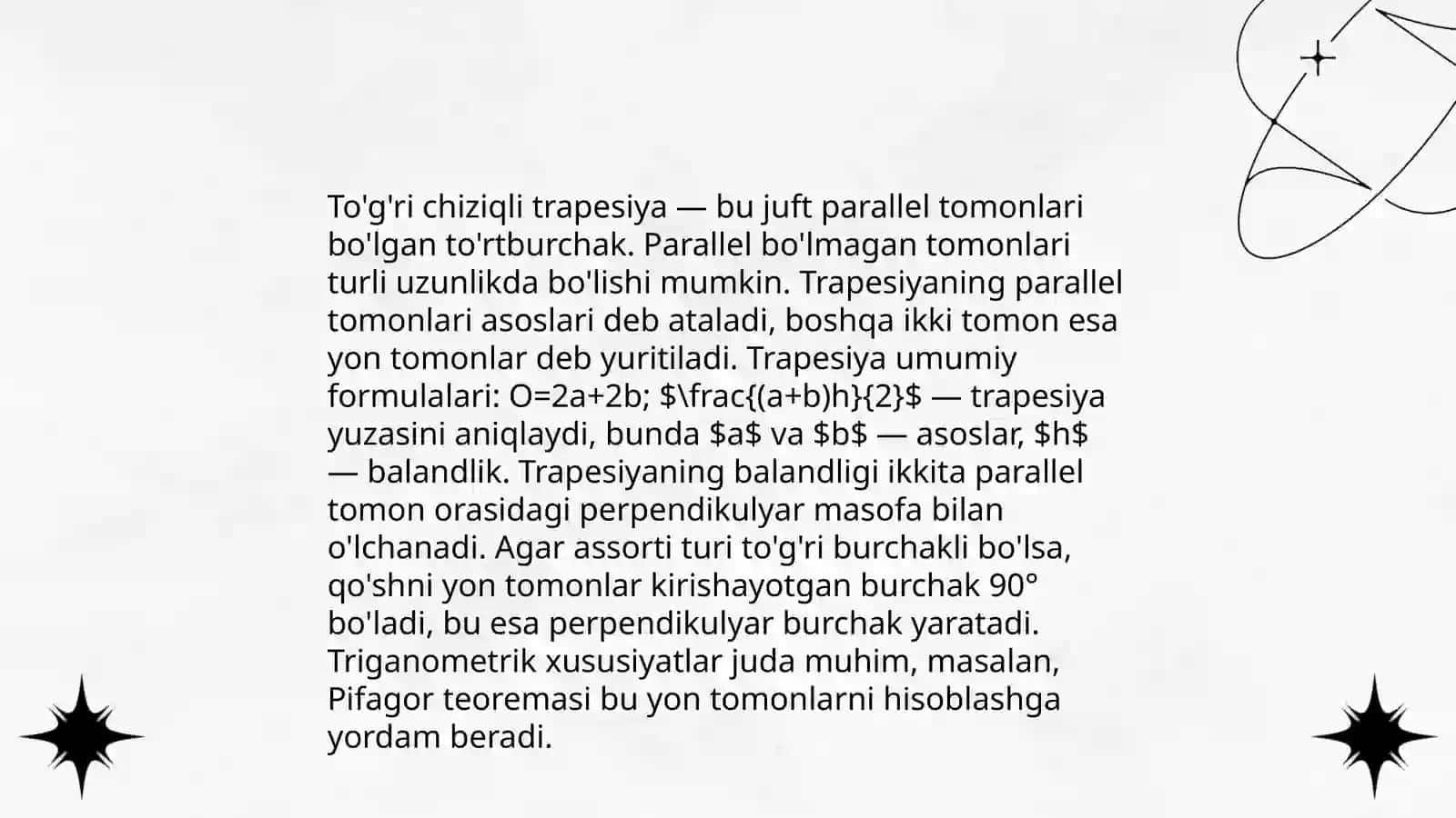 Egri chiziqli trapetsiyaning yuzi. Yassi figuraning yuzasini hisoblash 4