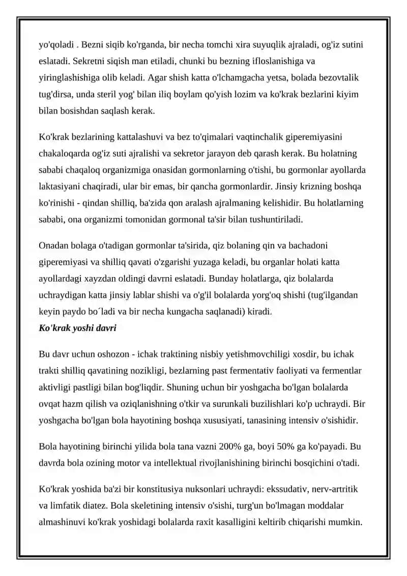 CHAQALOQLIK DAVRI FIZIOLOGIYASI 4