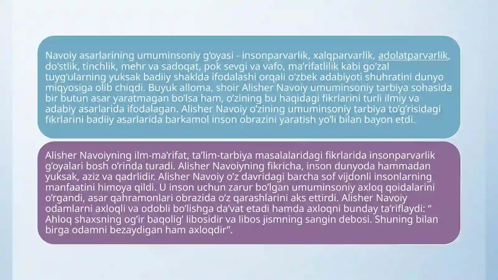 Alisher Navoiyning Hamsa turkumiga kiruvchi dostonlaroda ilgari surilgan ta'lim tarbiyaga oid g‘oyalar 4