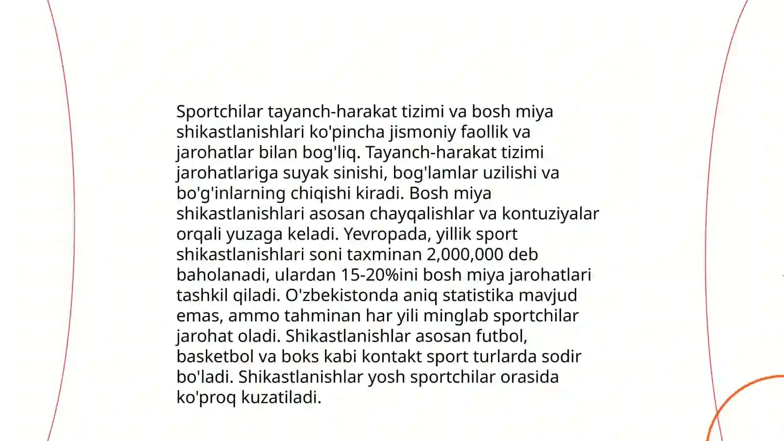 Sportchilarda tayanch-harakat tizimi va bosh miya shikastlanishi xususiyatlari 4