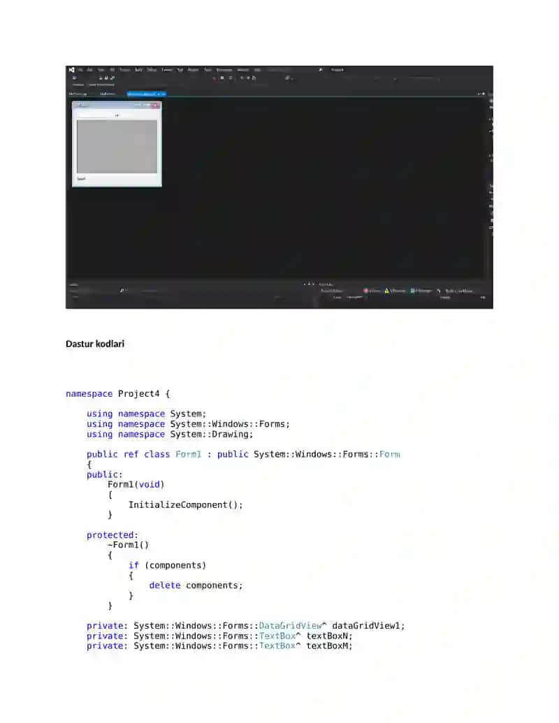 Visual C++ da mustaqil ish ixtiyoriy 4