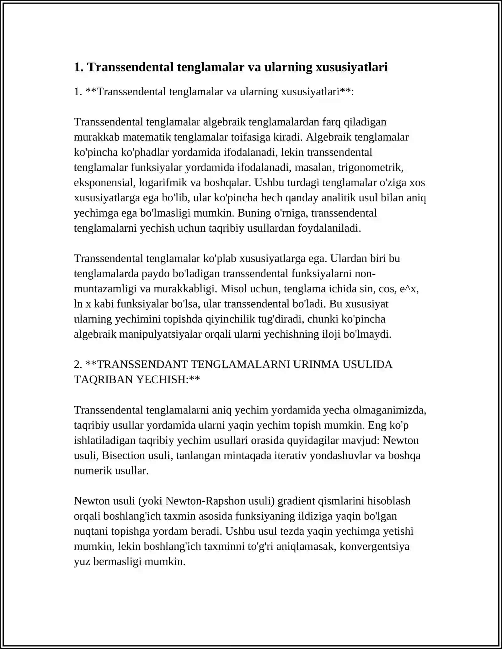 TRANSSENDANT TENGLAMALARNI URINMA USULIDA TAQRIBAN YECHISH 4