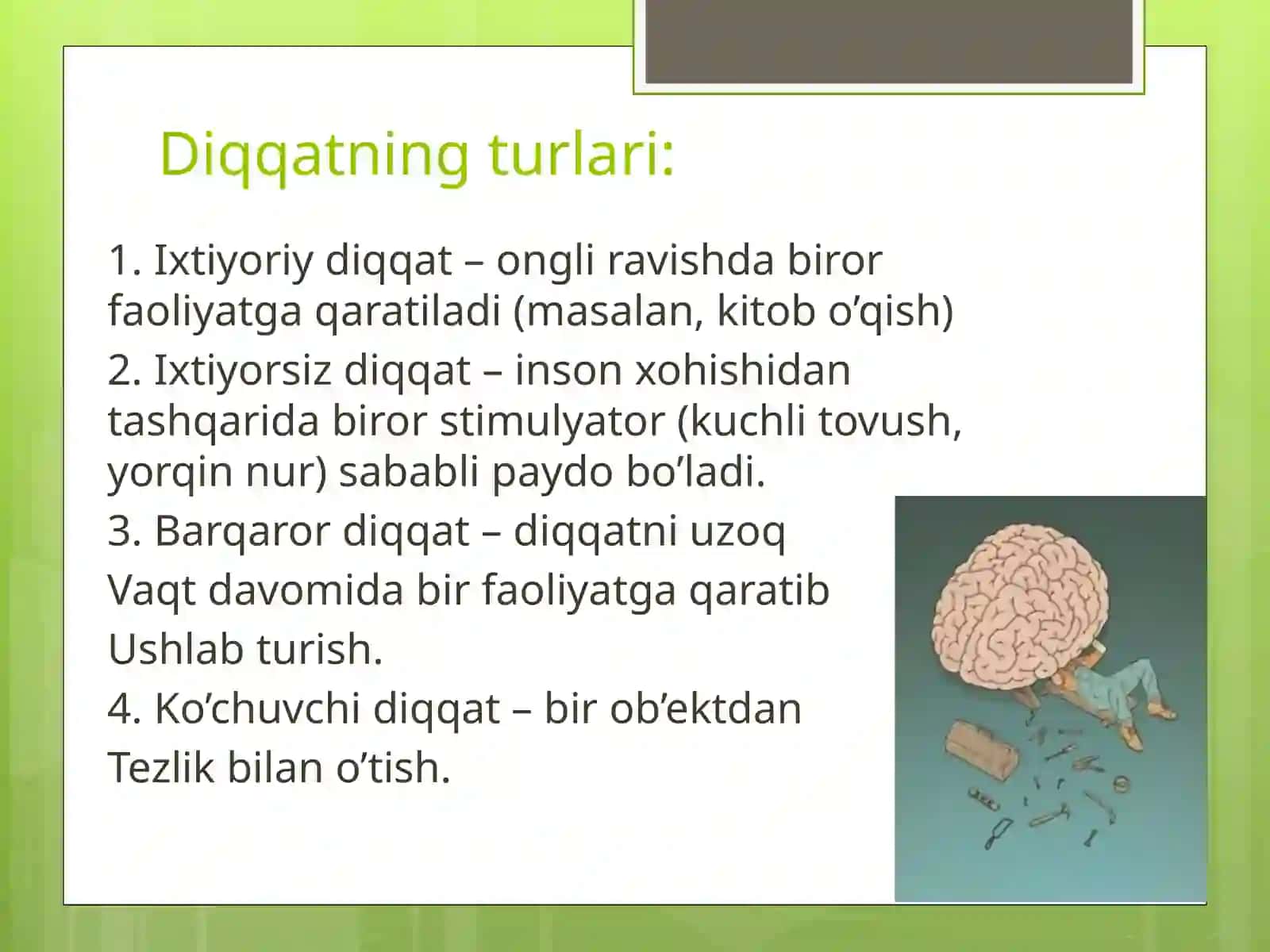 Diqqat va xotira 4