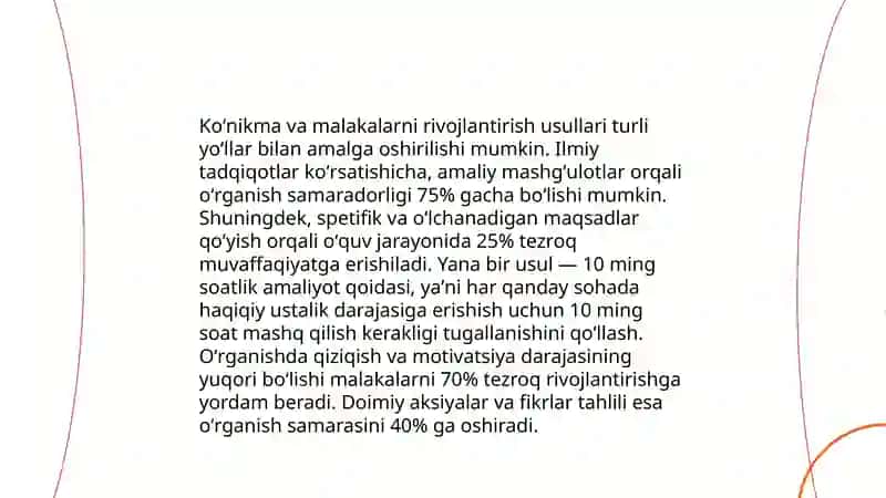 Koʻnikma va malakalarni shakllantirish 4