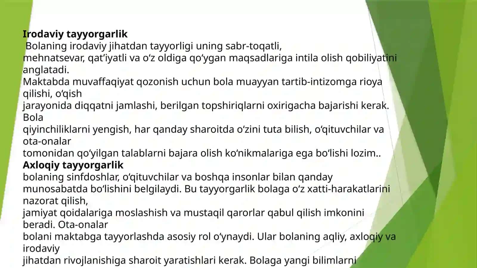 Bolaning maktabda o‘qishga axloqiy manaviy tayyorgarligi 4