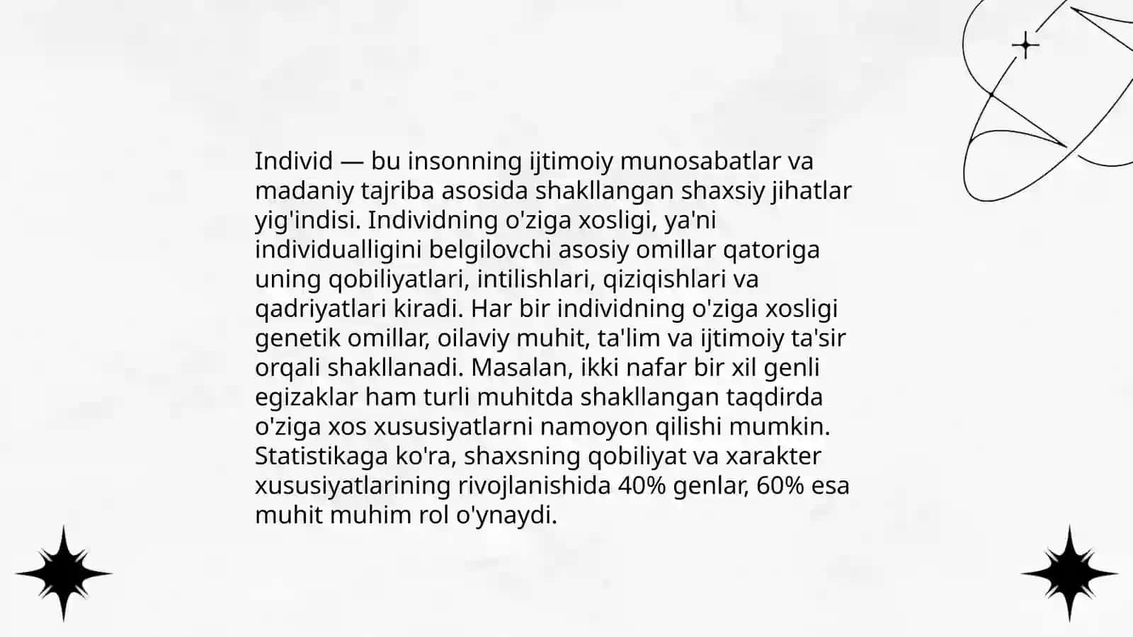Shaxs haqida tushuncha individ,shaxs, individuallik tushunchalari 4