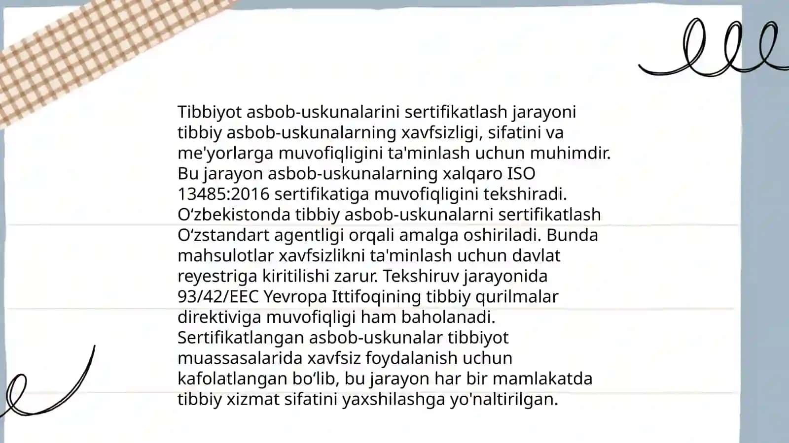 Tibbiyot texnikalarini sinash va servis hizmat koʻrsatishda qoʻyiladigan talablar 4